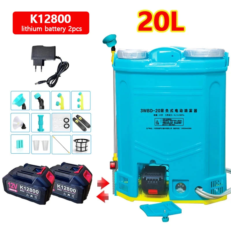 20L Agricultural Electric Sprayer Rechargeable Lithium Batteries High Pressure Atomizing Sprayer Garden Irrigation Tool