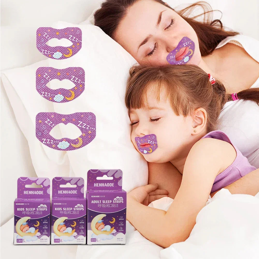 30-Pack Sleep Mouth Strips for Adults and Children | Anti-Snoring Breathing Correction Stickers | Improve Mouth Breathing
