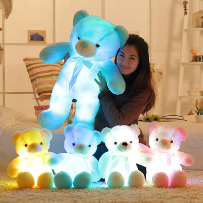 Luminous Teddy Bear, 32-50cm Creative Light Up LED Stuffed Animals Plush Toy Colorful Glowing Teddy Bear Christmas Gift for Kid