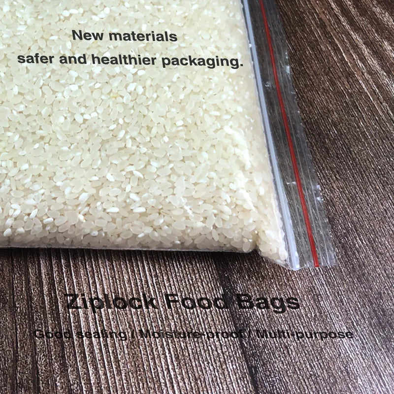 100PCS/Pack Clear Zip Seal Plastic Bags Jewelry Zipper Top Lock Reclosable Food Baggies Vacuum