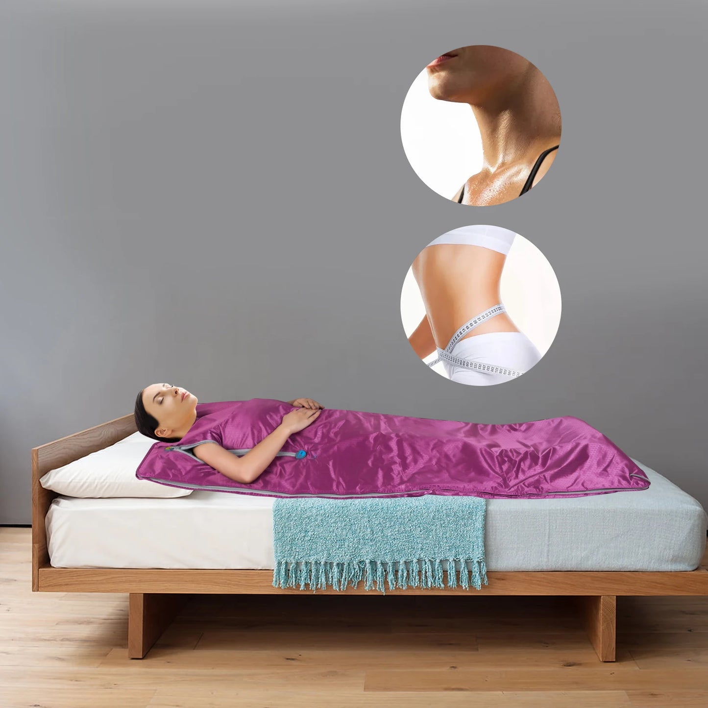 Portable Zipper Design Sauna Blanket - Relaxing Heating Spa Blanket (35-80℃) for Home and Salon Body Relaxation