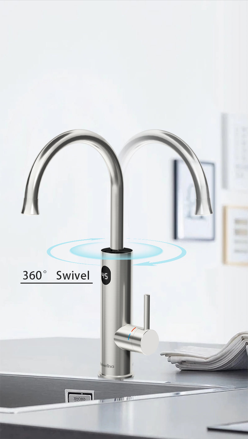 Instant Hot Water Tap Faucet, 3200W 2 in 1 Kitchen Instant Boiling Water , Digital Temperature Display