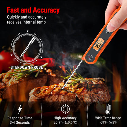 Waterproof Digital Backlight Folding Barbecue Kitchen Cooking Instant Readin Meat Thermometer