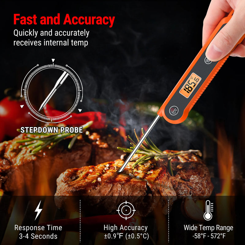 Waterproof Digital Backlight Folding Barbecue Kitchen Cooking Instant Readin Meat Thermometer