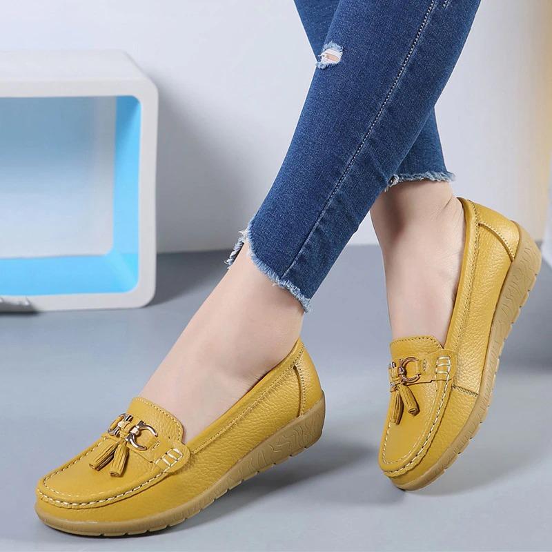 Leather Breathable Moccasins For Women's