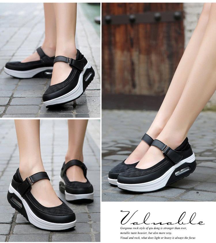 Women's Breathable Buckle Casual Walking Slip On Sneakers