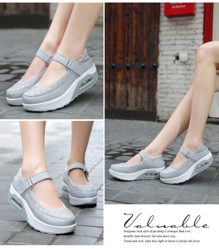 Women's Breathable Buckle Casual Walking Slip On Sneakers