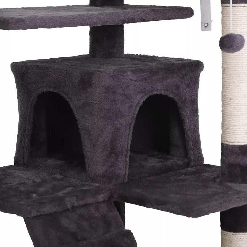 55" STURDY Cat Tree Tower Activity Center Large Playing House Condo For Rest