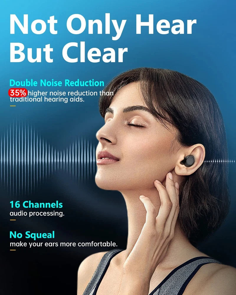 Digital Hearing Aids Noise Reduction 16 Channel Severe Loss Sound Amplifier ITE