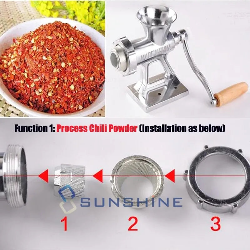 Heavy Duty Meat Grinder Mincer Stuffer Manual Sausage Filler Sauce Maker Machine