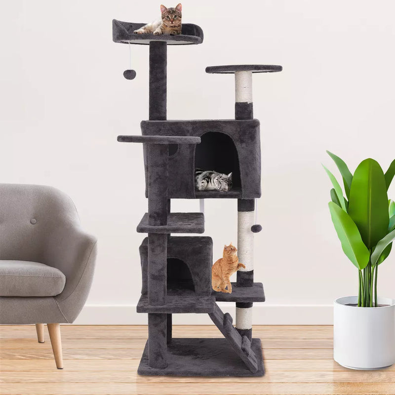 55" STURDY Cat Tree Tower Activity Center Large Playing House Condo For Rest