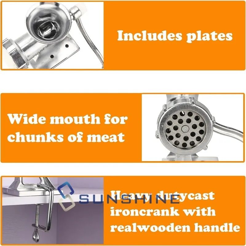 Heavy Duty Meat Grinder Mincer Stuffer Manual Sausage Filler Sauce Maker Machine