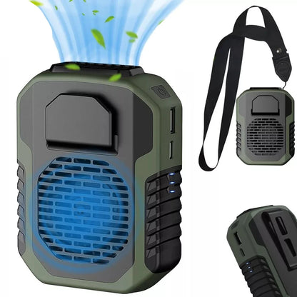 Portable Waist Clip Cooling Fan Personal Belt 6000mAh USB Rechargeable