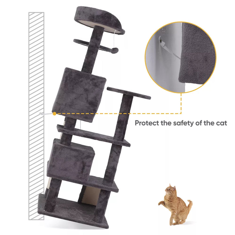 55" STURDY Cat Tree Tower Activity Center Large Playing House Condo For Rest