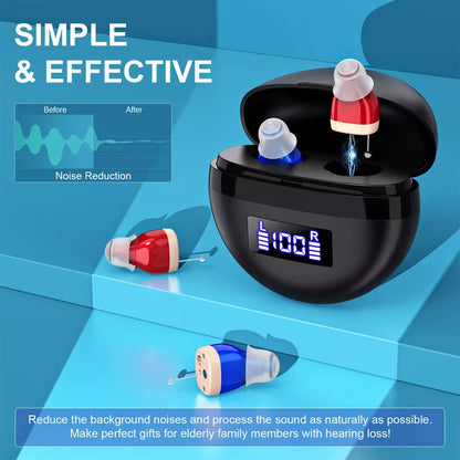 1 Pair Of Digital Hearing Aid Severe Loss Rechargeable Invisible ITE Ear Aids