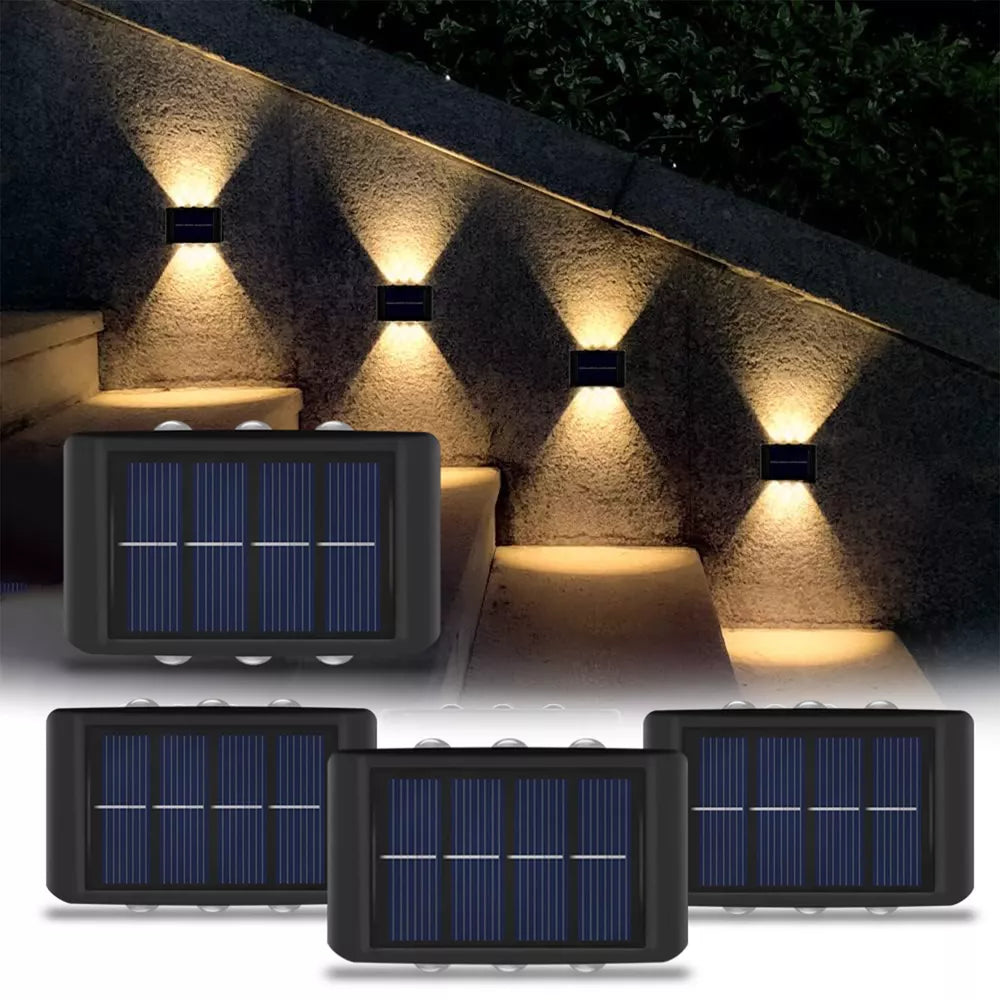 Solar 6LED Deck Light Path Garden Patio Pathway Stairs Step Fence Lamp Outdoor
