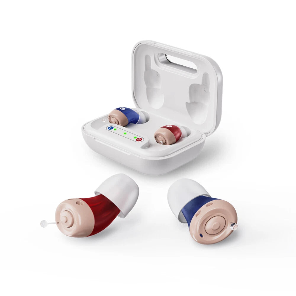 Rechargeable Hearing Aids Mini ITE Hearing Amplifier Sound Enhance L/R