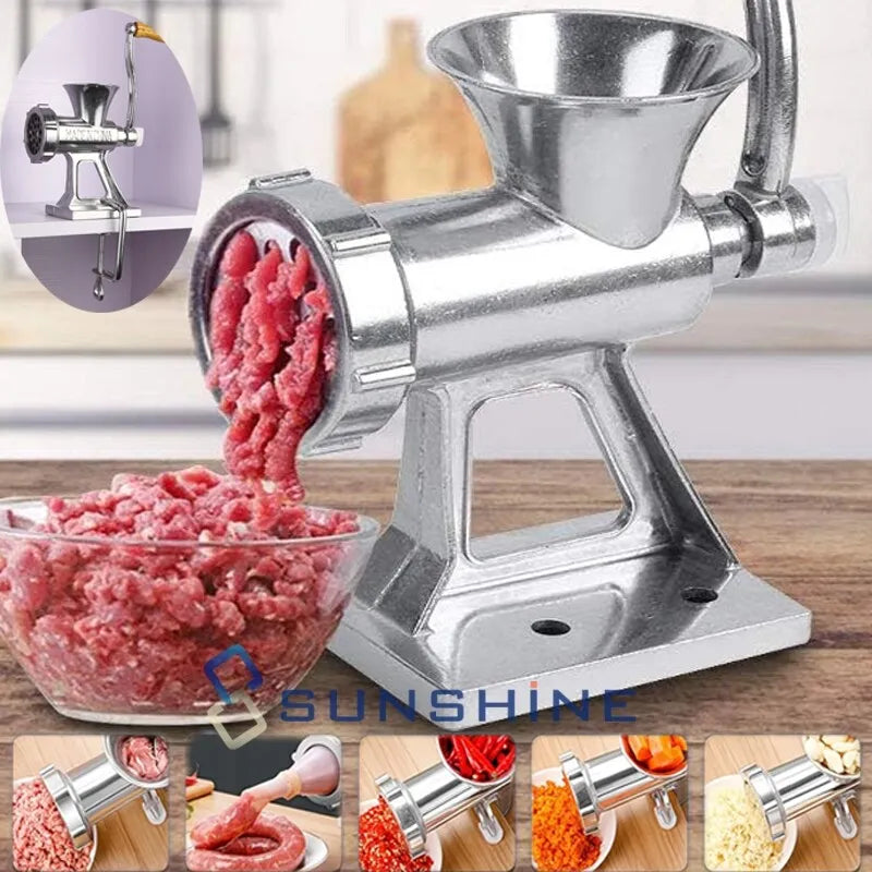 Heavy Duty Meat Grinder Mincer Stuffer Manual Sausage Filler Sauce Maker Machine