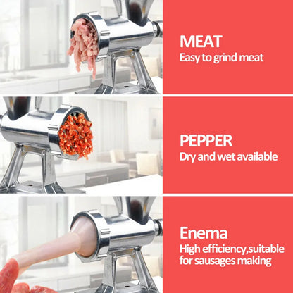 Heavy Duty Meat Grinder Mincer Stuffer Manual Sausage Filler Sauce Maker Machine