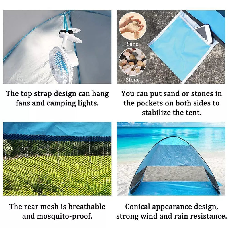 Pop Up Portable Beach Canopy Sun Shade Shelter Outdoor Camping Fishing Tent Mesh