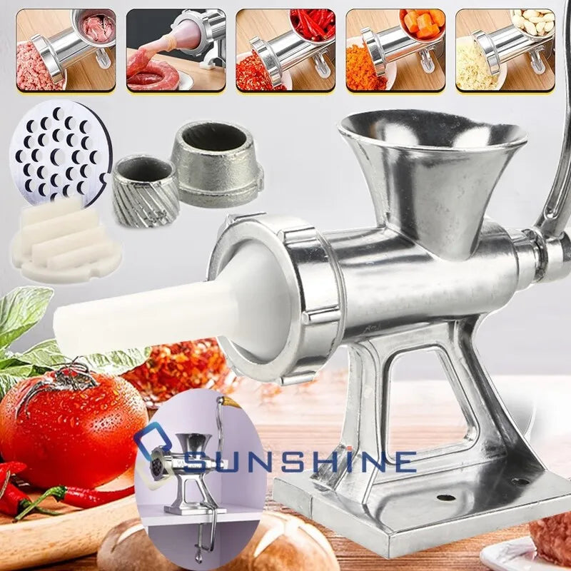 Heavy Duty Meat Grinder Mincer Stuffer Manual Sausage Filler Sauce Maker Machine
