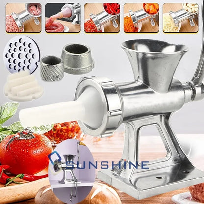 Heavy Duty Meat Grinder Mincer Stuffer Manual Sausage Filler Sauce Maker Machine