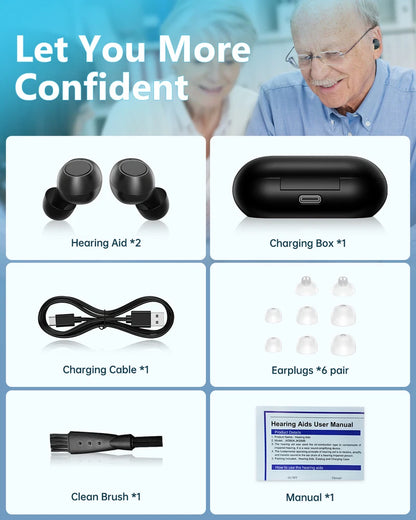 Digital Hearing Aids Noise Reduction 16 Channel Severe Loss Sound Amplifier ITE