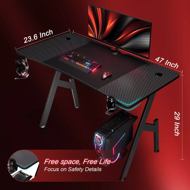 47/55 Inch Gaming Desk Gamer Table Computer Desk PC Workstation Setup