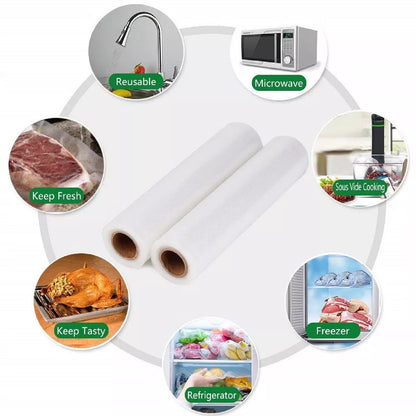 Vacuum Sealer Bags 2-11"x50' Rolls Food Magic Seal! Great $$ saver!
