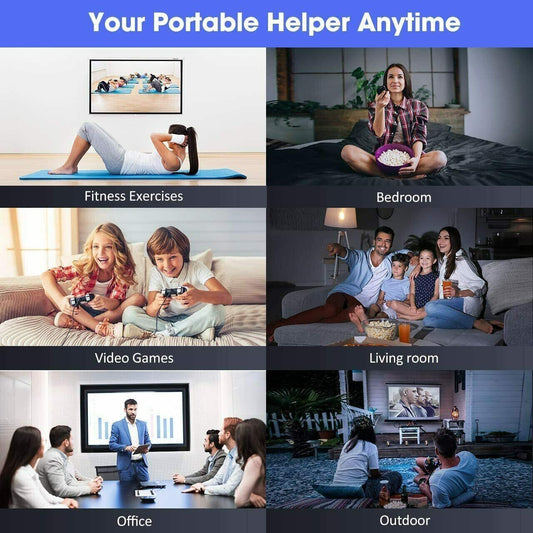 4K Projector 7500 Lumens 1080P 3D LED Mini WiFi Video Home BT Theater Cinema