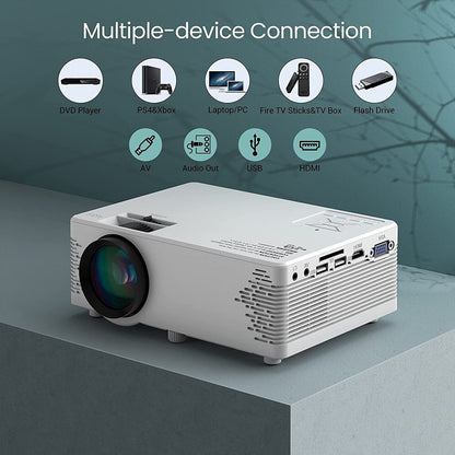 4K Projector 7500 Lumens 1080P 3D LED Mini WiFi Video Home BT Theater Cinema