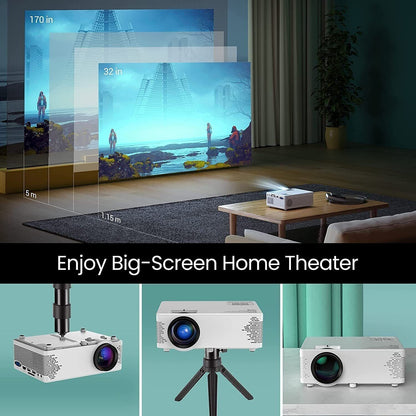 4K Projector 7500 Lumens 1080P 3D LED Mini WiFi Video Home BT Theater Cinema
