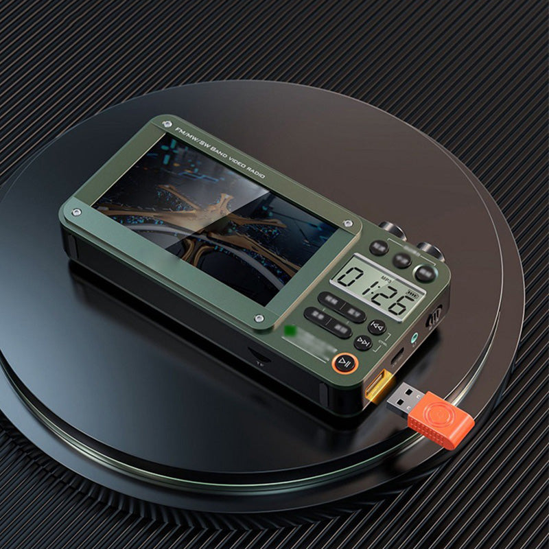 High-end Video Plug-in Bluetooth Pocket Media Video Radio Player, For Camping and outdoor activities