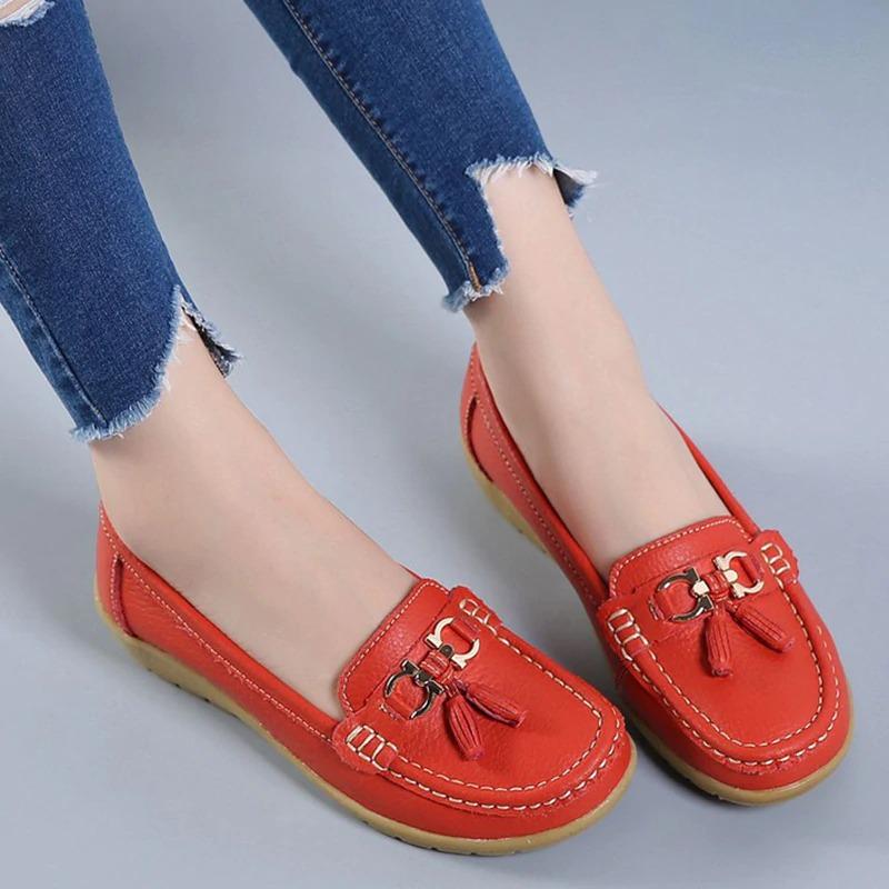 Leather Breathable Moccasins For Women's