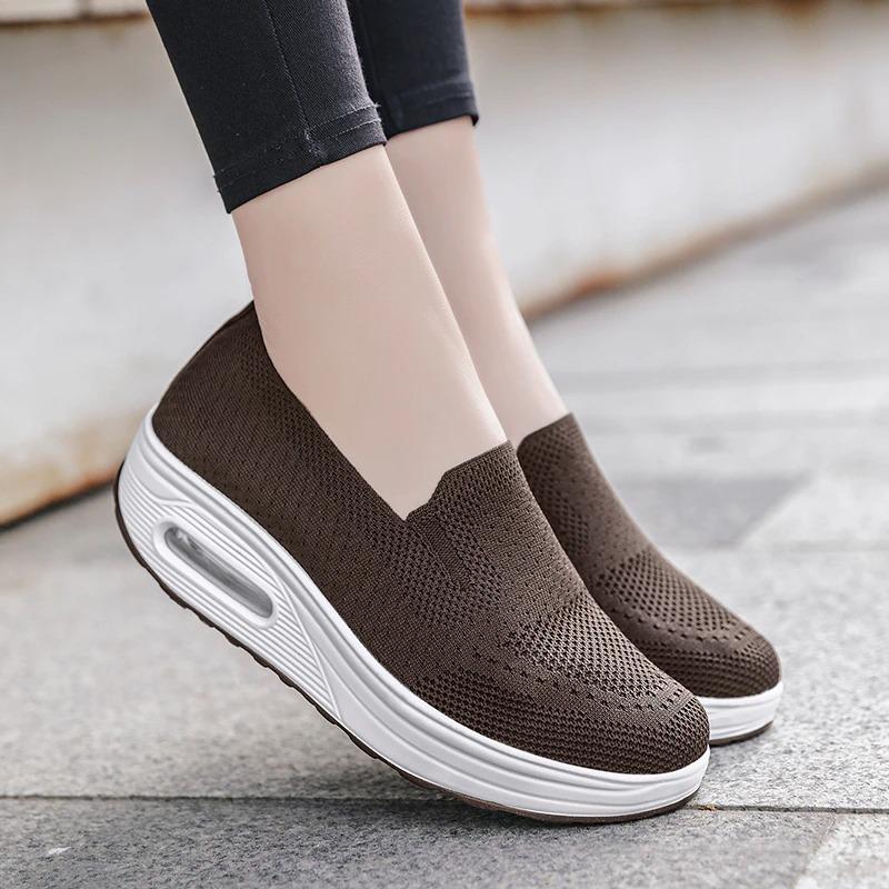 Women Wedge  Slip-on Sneakers