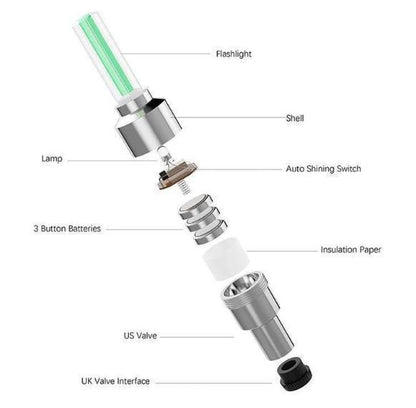 Waterproof Led Wheel Lights, For Cars, Bicycles, Motocycles, Bikes