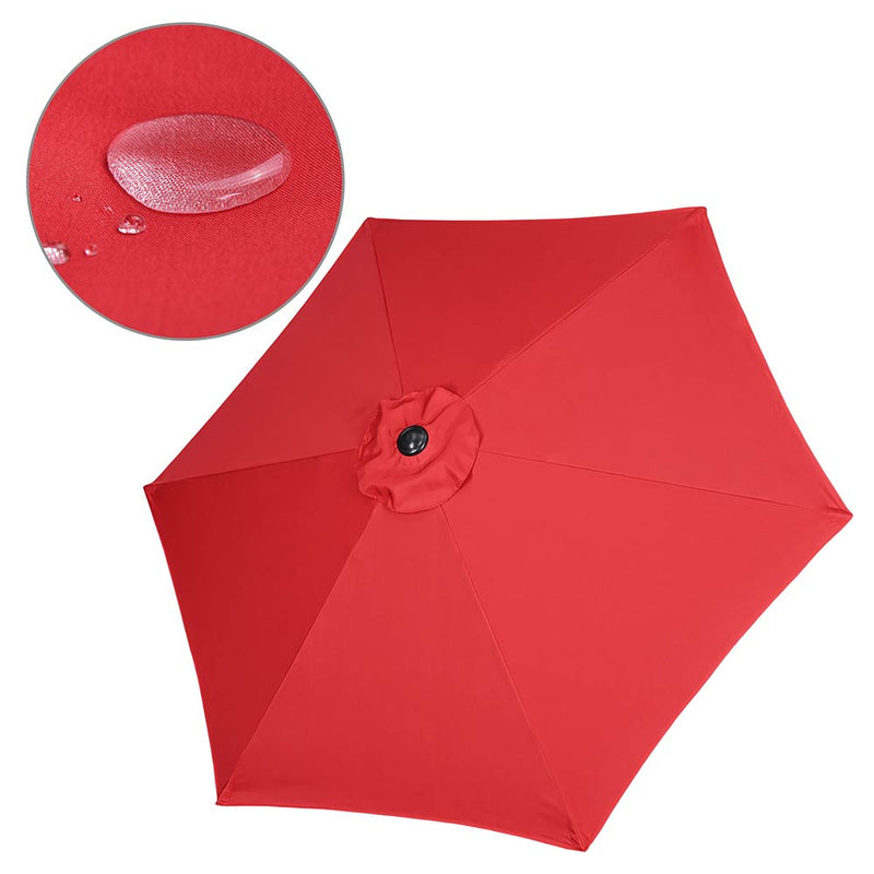 Patio Umbrella 7.5' Tilt Outdoor Umbrella Crank Lift 6-Rib