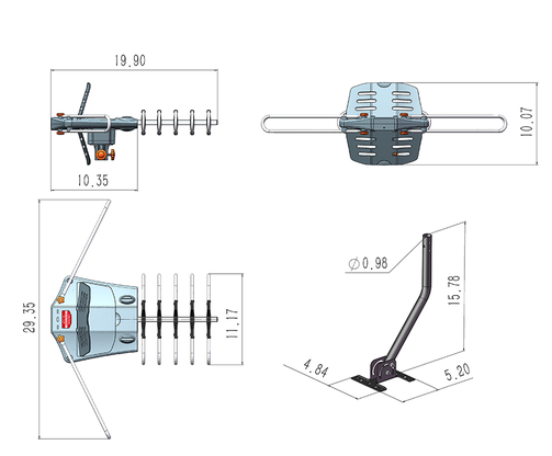 990 Mile Range Outdoor TV Antenna, 360° Motorized Rotaion Amplified HDTV 1080P 4K