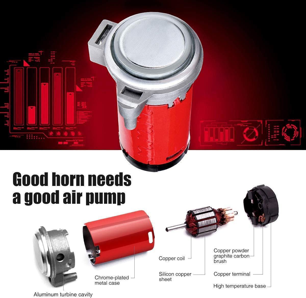 185dB Super Loud Air Horn Compressor Single Trumpet Train Car Truck Boat - buyrez