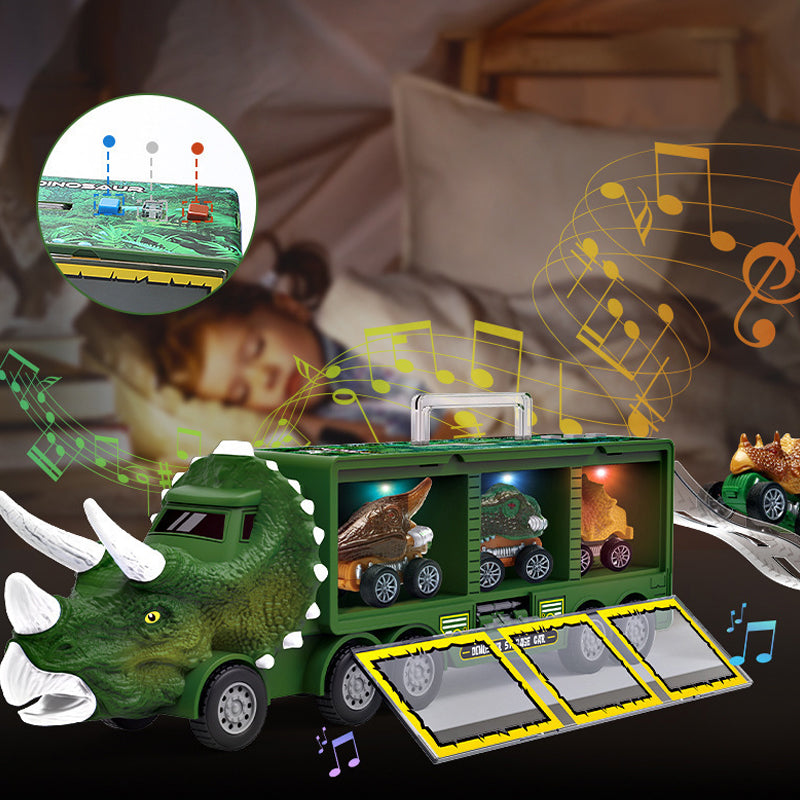 Dino Carrier Truck | Dinocrane Original Oversized Jurassic Dinosaurs Music Truck Transport Car Carrier Kids Toys, Rex Truck