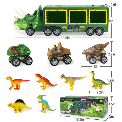 Dino Carrier Truck | Dinocrane Original Oversized Jurassic Dinosaurs Music Truck Transport Car Carrier Kids Toys, Rex Truck