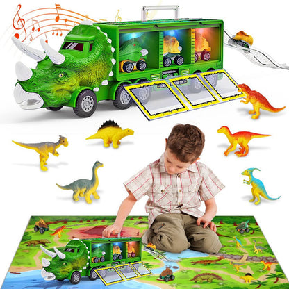 Dino Carrier Truck | Dinocrane Original Oversized Jurassic Dinosaurs Music Truck Transport Car Carrier Kids Toys, Rex Truck