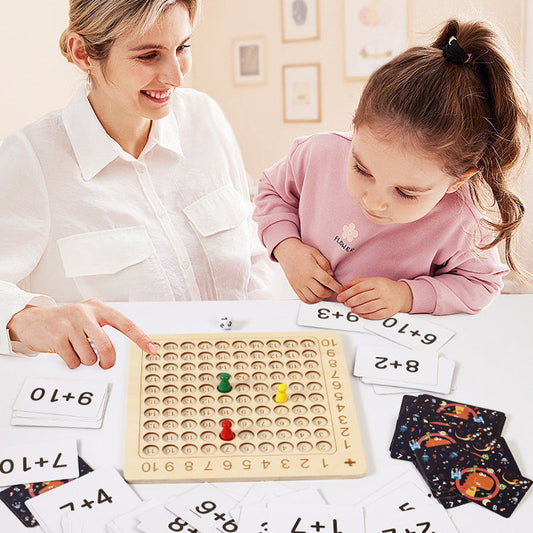Wooden Montessori Multiplication Math Board Game For Kids Fat Brain Educational