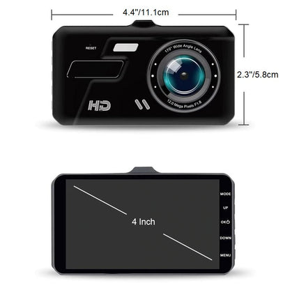 Car Dual Dash Cam 1920x1080P Full HD Front and Rear - 4'' Universal Camera for all cars