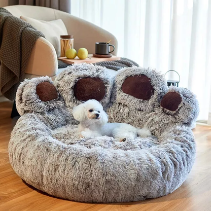 Soothing Calming Paw Bed | Breathable Luxury Pet Dog Bed, Sofa Bear Claw Shape, Soft Kennel Lovely