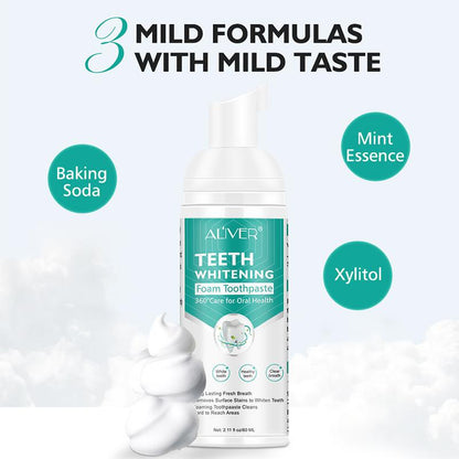 Whitening Foam Toothpaste, Teeth Whitening Foam Natural Ingredients Baking Soda for Cleaning