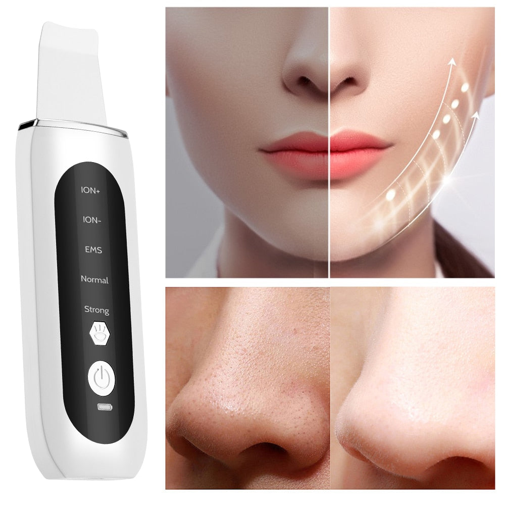 Ultrasonic Face Skin Scrubber Spatula Cleansing