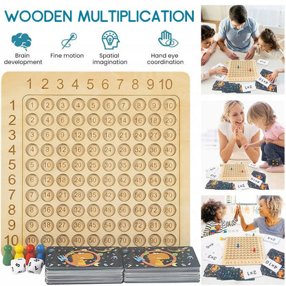 Wooden Montessori Multiplication Math Board Game For Kids Fat Brain Educational