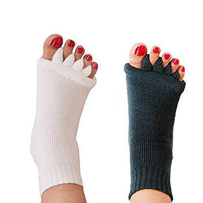 Green Foot Alignment Socks, Toe Separator Socks Yoga, Pain and Sore feet relief Spacers
