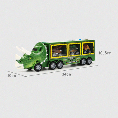 Dino Carrier Truck | Dinocrane Original Oversized Jurassic Dinosaurs Music Truck Transport Car Carrier Kids Toys, Rex Truck